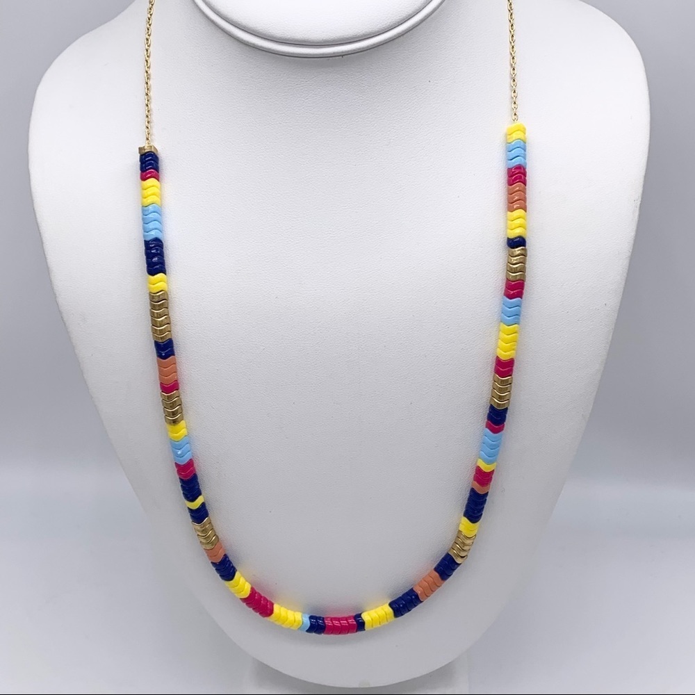 J. Crew Colorful Beaded Disc Necklace